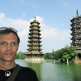 Guilin  On a short stopover in Guilin I walked around the city lakes, which are famous for their Sun and Moon twin pagodas...